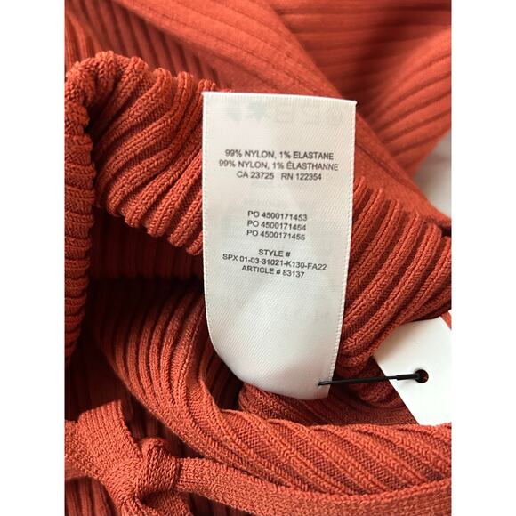 Aritzia Babaton | Orange Sculpt Knit Tie-Back Long-Sleeve Sweater | Sz XS - Picture 8 of 8